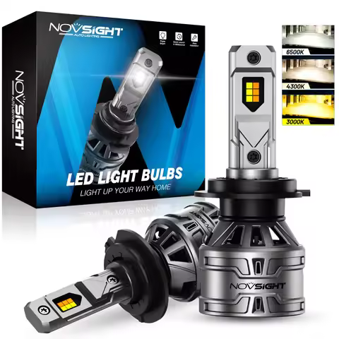 NOVSIGHT H7 LED H4 H11 H8 H9 9005 HB3 9006 HB4 9012 Car Headlight Bulbs 6500K 4300K 3000K 3 Color He