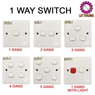 [READY STOCKS] SUM PC-311 1 WAY SWITCH (1 GANG, 2 GANG, 3 GANG, 4 GANG, 5 GANG) / CONTROL SWITCH  / 