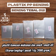 Clear pp plastic 012 size 15x20 15x25 15x30 16x30 16x35 17x25 17x30 17x35 snack plastic etc.