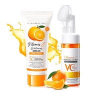 2PCS Pencuci Muka Jingga & Lelaki,Pencuci Muka Jingga Berbuih Menghidrat Jenis,Pencuci Muka Tanpa Me