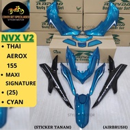 (STICKER TANAM/AIRBRUSH) RAPIDO COVER SET YAMAHA NVX V2 THAILAND AEROX-155 MAXI SIGNATURE (25) CYAN