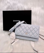 🦋Chanel Woc 全新 Baby Blue 粉藍色  Wallet on Chain WOC 限量蝴蝶結
