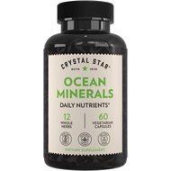 Crystal Star Ocean Minerals Supplement (60 Capsules) – Daily Herbal Supplement for Bone Health & Col
