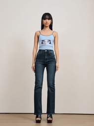 Niyom Jeans Collection 2U : รุ่น BJ004.4 กางเกงยีนส์ผู้หญิง สีดำยีนส์ ผ้ายืด ทรงขาม้า