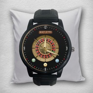 CASINO ROULETTE Men's UNISEX Watch Cool Latest 02 Rubber Cheap and Cheerful Black Color Unique Round