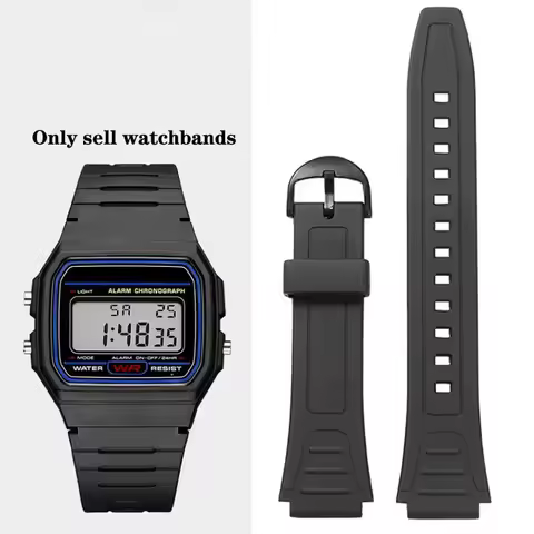 Watchbands For Casio G-Shock W-800H W-217H AQ-S800W Resin Rubber Convex Joint 18mm Bracelet watch ac