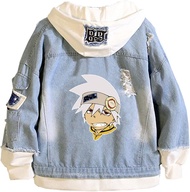 GO2COSY Anime Cosplay Soul Eater Denim Jacket Sweatshirt Hoodie Fleeces Costume Pullover Style F