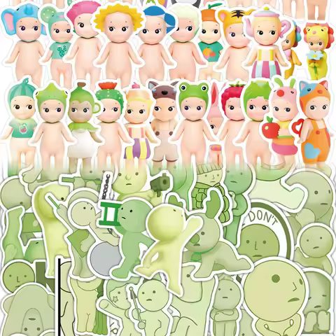 105Pcs Cute Smiski And Sonny Angel Stickers DIY Decoration Waterproof Skateboard Notebook Luggage La