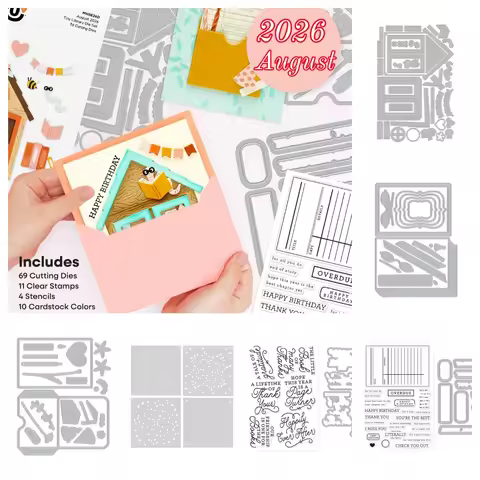 2026 August Newest Library Card Metal Cutting Dies Clear Stamps Stencil For DIY Scrapbook Craft Deco