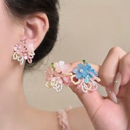 Chubby Meiyi Earrings Pendant Begonia Flower Beaded Female Atmosphere Unique Beautiful Island Vacati