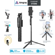 Amgras Tripod S02 Pro 1900mm Selfie Stick Anti-shake Tripod Stand Foldable Monopod for Gopro Action 