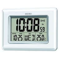 Original Seiko LCD Digital White Rectangular Desk Wall Clock QHL058 QHL058W Beep Alarm Calendar