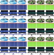 MiniInflat 18 Sets Gun Party Supplies Compatible with Nerf Party Guns War Decor for Boy and Girl Include Glasses Face Mask Wrist Bands Bullet for Two Teams Party Accessories(Camouflage, Blue, Green)