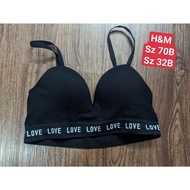 Black crop top bralette H&M small size 70B 32B clearance item, fashion sports bra
