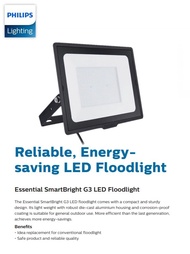 PHILIPS สปอร์ตไลท์ โคมฟลัดไลท์ พร้อมขายึด LED ESSENTIAL SMARTBRIGHT G3 LED FLOODLIGHT BVP150 10W 20W 30W 50W รับประกัน