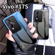 Fashion Shockproof Hard Case for Vivo Y17S Y17 S Y 17 S Shockproof Handphone Casing hp Tempered Glass Back Cover Colorful Couple Cases