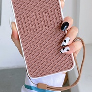 Rubber Waffle Lanyard Phone Casing For Samsung Galaxy A20 A30 M31 A51 A71 A50/A50S/A30S Phone Case L