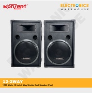 Konzert D-12 2-Way Speaker,1200W,12-Inch 2 Way Woofer Dual Speaker (Pair Speaker)