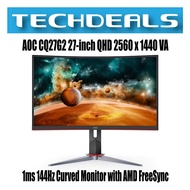 AOC CQ27G2 27-inch QHD 2560 x 1440 VA 1ms 144Hz Curved Monitor with AMD FreeSync