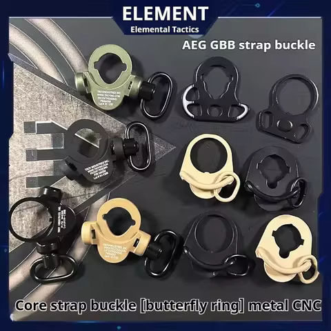 Tactical Strap Mount Ring TROY Metal Trojan Butterfly Strap Ring Complete Set Black Buckle for JM Ge