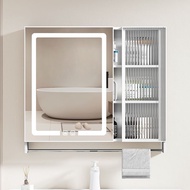 Space Bathroom Smart Bathroom Mirror Mirror Cabinet Bathroom Separate Wall Storage Glass Door Mirror Fog Removal Mirror Box
