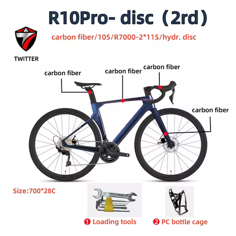 TWITTER R10 Pro Carbon Fiber Road Bike 105kit R7000 22S Road Bicicleta Hydraulic Disc Brake 2026 New