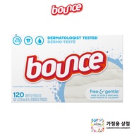 Bounce® Fabric Softener Dryer Sheets, Free &amp; Gentle, 120 Sheets