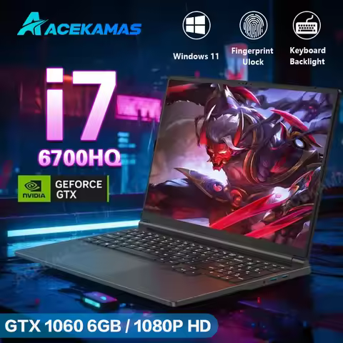 16" Gaming Laptop intel Core i7-6700HQ GTX 1060 Windows 11 Pro Notebook PC Gamer 16GB DDR4 1TB SSD I