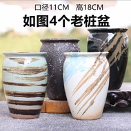 Ready stock ‼️  Ceramic Flower Pot Set 4pcs 花盆多肉花盆陶瓷大口径多肉大花盆陶罐创意个性花盆