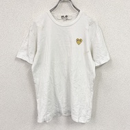 PLAY COMME des GARCONS短袖印花 T 卹，單線縫製，白色，M 碼，古著。