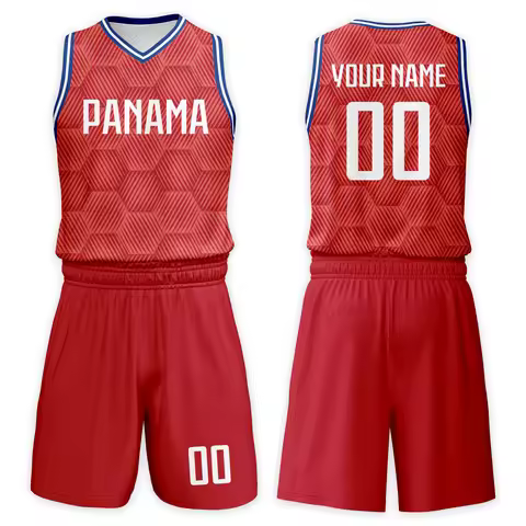 Custom Panama Basketball Jersey for Kids Boys Basketball Set Personalized Summer Basketball Uniforms