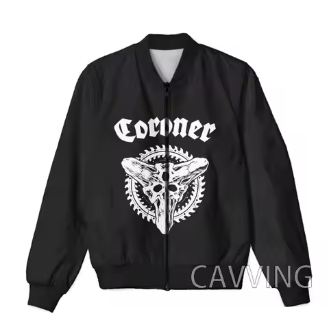 New Fashion Women/Men's 3D Print Coroner Band Zipper Bomber Jackets Men Overcoat Mens Coat Zip Up Ja