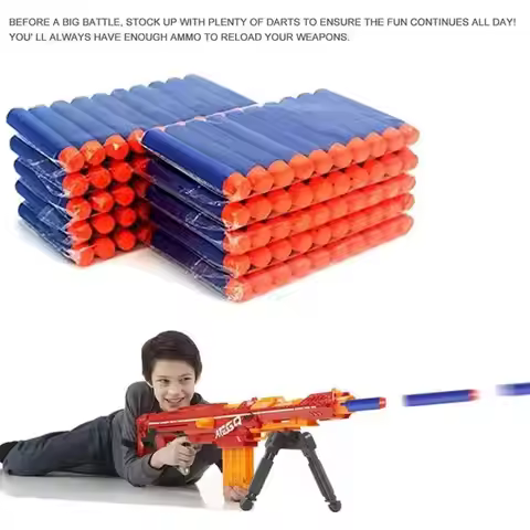 100pcs Blue 7.2cm Sponge Darts for Nerf Toys Soft round Head Refill Bullets Kids Children Gun Darts 