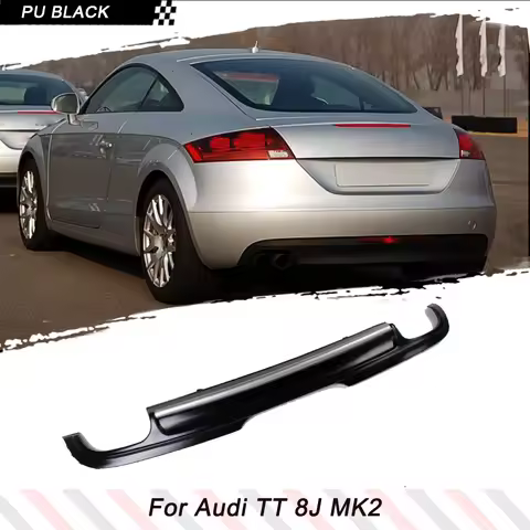 PU Black Car Rear Bumper Lip Diffuser Spoiler for Audi TT Base 8J MK2 2008 2009 2010 Car Rear Bumper