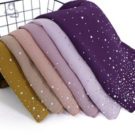New Plain Diamond Beads Bubble Chiffon Instant Hijab Shawls Head Wraps Shawl Scarf