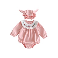 Romper + Hat New Baby Bodysuit Baby Clothes Summer Clothes Long Sleeve Newborn Baby Girl Clothes One
