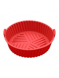1/2/3入組可用於3至5 Qt空氣炸鍋的矽膠襯墊,可用於空氣炸籃碗,取代易燃烤紙,可重複使用的烤盤烤箱配件,紅藍綠圓形