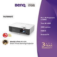 BenQ TK700STi 4K UHD DLP High Brightnes 3000lm Low Input Lag 16ms HDR Short Throw Gaming Projector Powered by Android TV