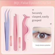 BQI Diagonal Grafting False Eyelash Curler Aid Stainless Steel Eyebrow Trimming Beard Tweezers Makeu