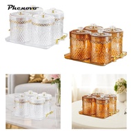 [Phenovo] Durable Plastic Food Storage Container with Lid Multifunctional Kitchen Storage Jar for He