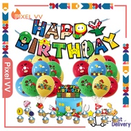 Super Mario Bros Party Supplies Mario Balloons Banner Cake Toppers Party Scene Layout Mario Bros Theme Party Decor
