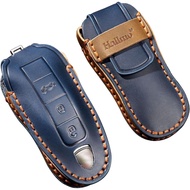 ontto Key Fob Case Bag Genuine Leather Car Key Protector Fit for Porsche 911 918