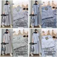 KEMEJA Lavela haura, a modern women's suit by ANY filza, women's striped shirt set, long striped ski