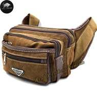BS Large Size Canvas Waist Bag Travel Casual Pouch Bag Chest Bag Crossbody Bag Pouch Bag Kain Besar