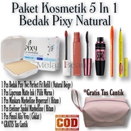Paket Kosmetik 5 In 1 / Paket Kosmetik / Kosmetik / Kecantikan / Paket Maybelline / Make Up Pixy / Bedak Pixy Natural