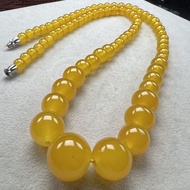 Yellow Necklace Ice Bottom Spinach Green Necklace Clavicle Men Women Necklace Hanging Beads Jewelry 