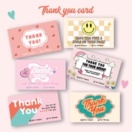Thank You Card custom 1 side 78 - 83 Gift card/ Aesthetic/ Cute/ Online Shop/