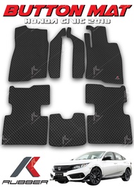 พรมปูพื้นรถยนต์ Honda Civic FC ปี 2016-2020 ชุด ECO SET ลายกระดุม ชุด 7 ชิ้น (มี 6 สี)