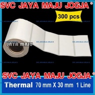 THERMAL STICKER LABEL 70x30mm 70x30 BARCODE STICKER 70 x 30 mm 300pcs || LABEL WITHOUT RIBBON BARCOD