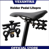 HITAM Litepro Pedal Holder QR Buckle Bracket Black Seli Pedal Holder